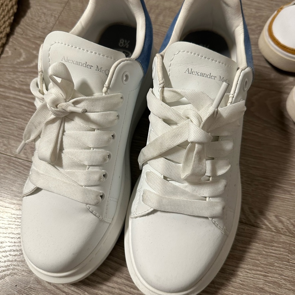 Alexander McQueen alike Women's White and Black Sneakers